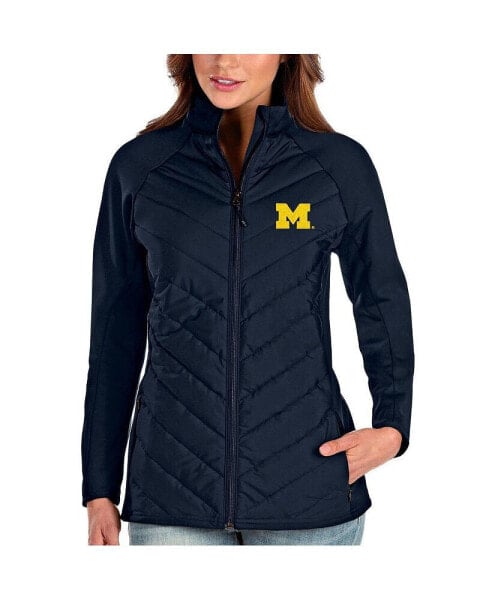 Women's Navy Michigan Wolverines Altitude Full-Zip Puffer Jacket