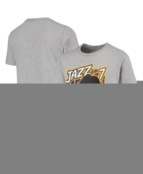 Big Boys Pete Maravich Heathered Gray New Orleans Jazz Hardwood Classics King of the Court Player T-shirt