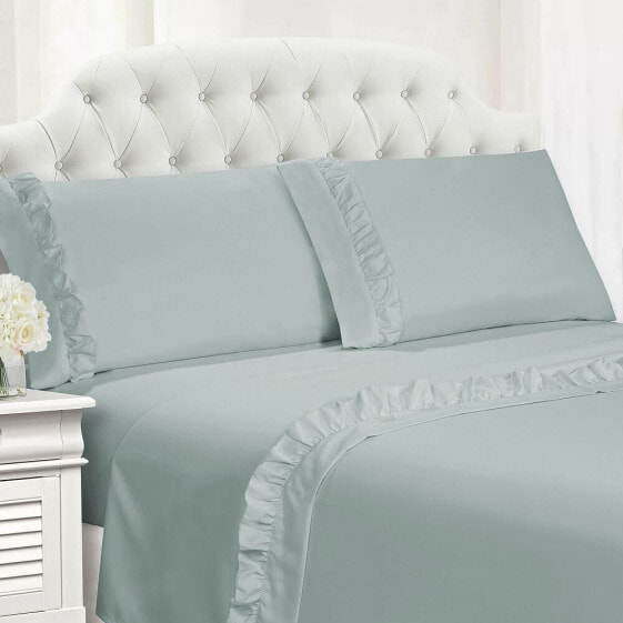 Комплект постельного белья Cathay Home Inc. с рюшами Queen 4 PC Sheet Set