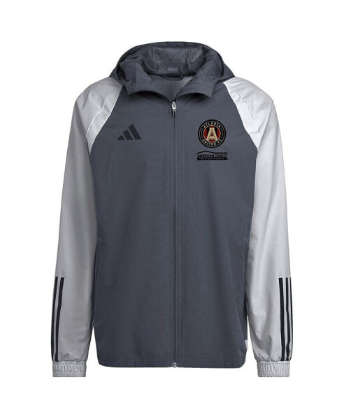 Men's Charcoal Atlanta United FC All-Weather Raglan Hoodie Full-Zip Jacket