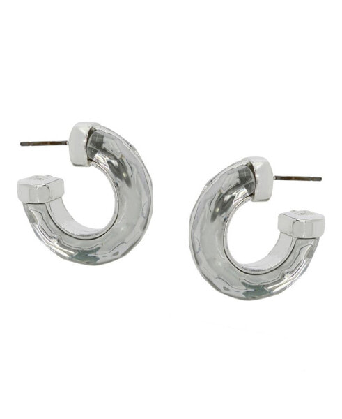 Faux Stone Stone Hoop Earrings