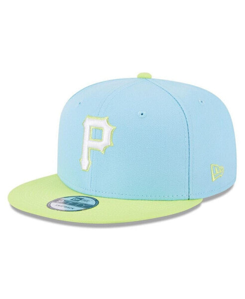 Men's Light Blue, Neon Green Pittsburgh Pirates Spring Basic Two-Tone 9FIFTY Snapback Hat
