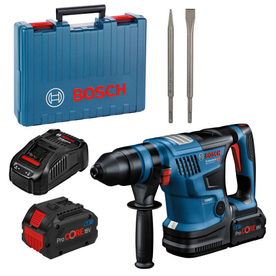 Bosch Akku-Bohrhammer BITURBO GBH 18V-34 CF mit 2x 8,0 Ah ProCore Akkus + Lader + Meißel