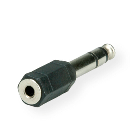 ROLINE Stereo Adapter 6.35 mm Male - 3.5 mm Female - 6.35mm - 3.5mm - Black