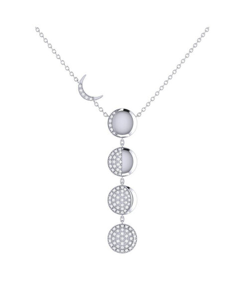 Moon Transformation Design Sterling Silver Diamond Women Necklace