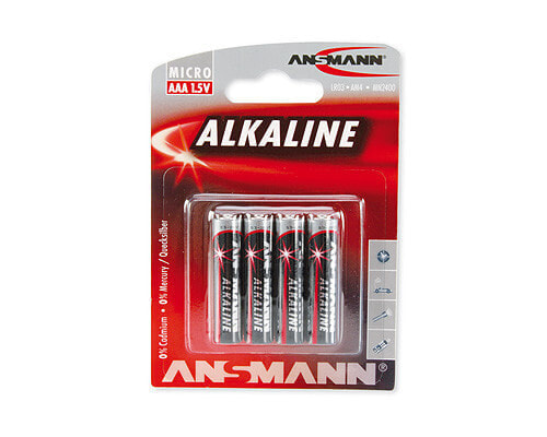 Одноразовая батарейка ANSMANN® 5015553 Alkaline 1.5V 4 шт. Multicolor 10.5 мм