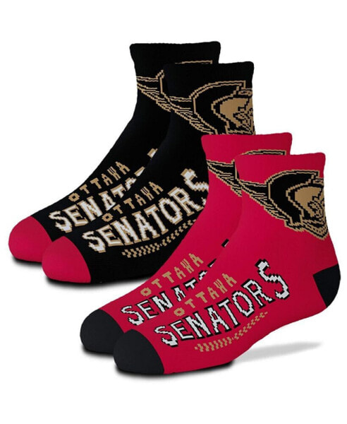 Youth Boys and Girls Ottawa Senators 2-Pack Team Quarter-Length Socks