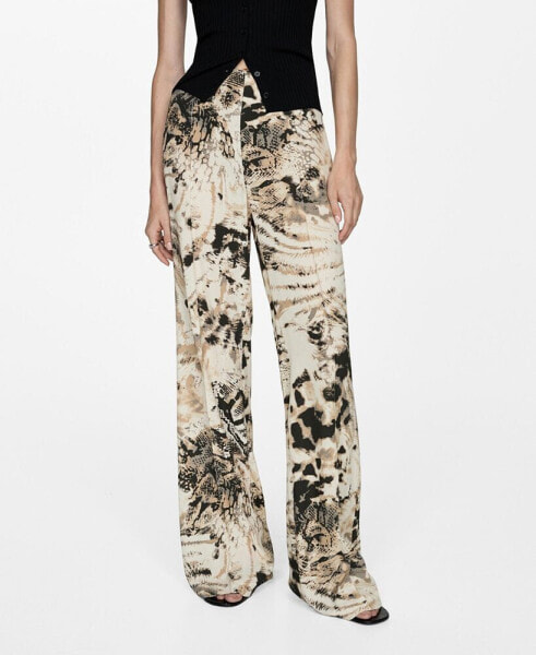 Women's Fluid Animal-Print Pants