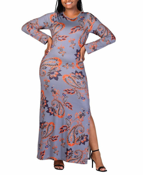 Plus Size Long Sleeve Maxi Dress