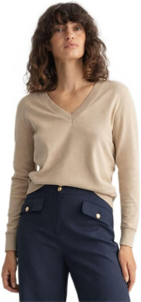 GANT Women's Light Cotton V-Neck Pullover