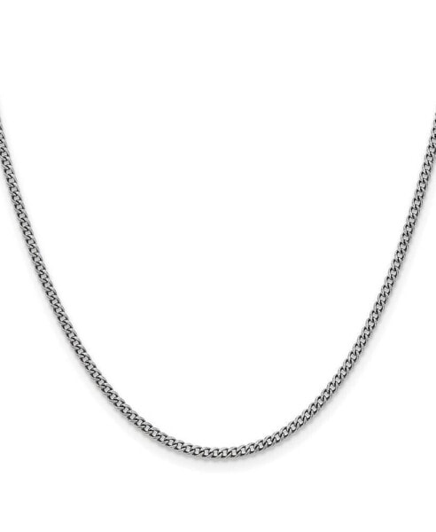 Stainless Steel Antiqued 2mm Round Curb Chain Necklace