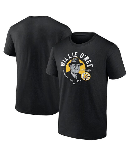 Men's Willie O'Ree Black Boston Bruins Number Retirement T-shirt