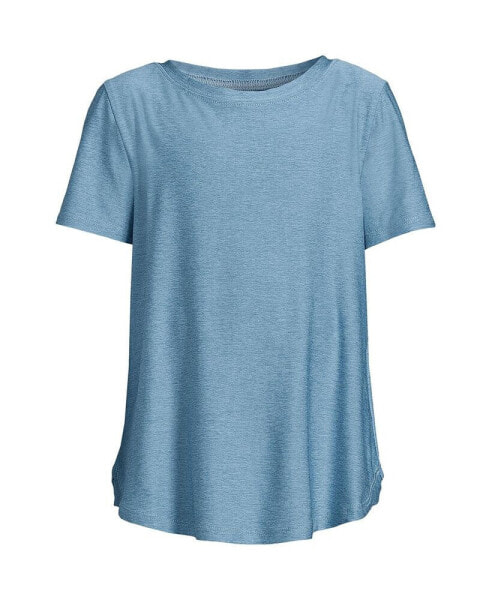 Girls Short Sleeve Active Curved Hem Tee