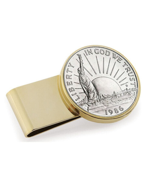 Men's Statue of Liberty Commemorative Half Dollar Stainless Steel Coin Money Clip