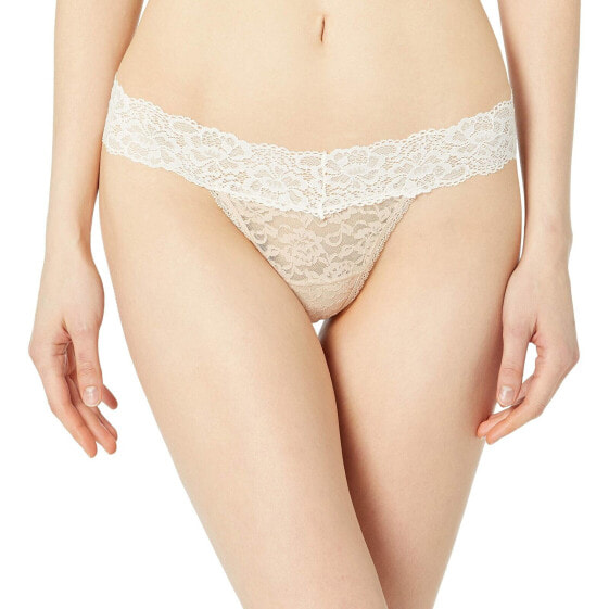 Maidenform 297613 Women Comfort Devotion Lace Thong, Paris Nude W/Ivory, 9 / 2XL