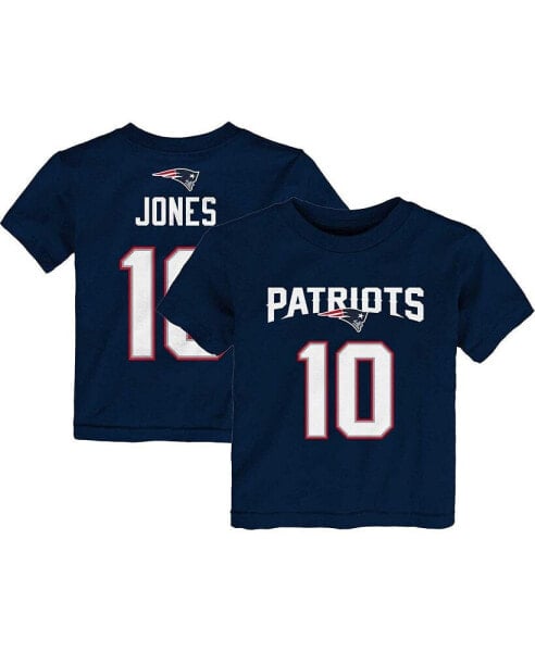 Toddler Boys and Girls Mac Jones Navy New England Patriots Mainliner Player Name and Number T-shirt