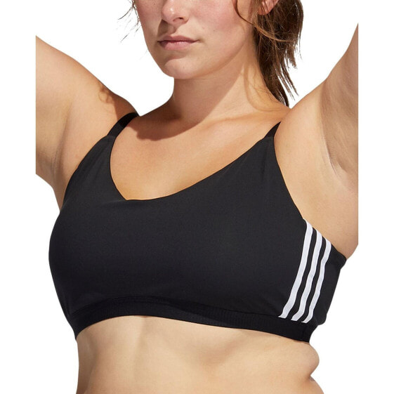 Топ спортивный Adidas Женский Бюстгальтер All Me 3-Stripes, Черно-белый 4X