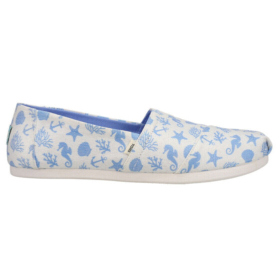 TOMS Alpargata Sea Graphic Slip On Womens White Flats Casual 10016608T