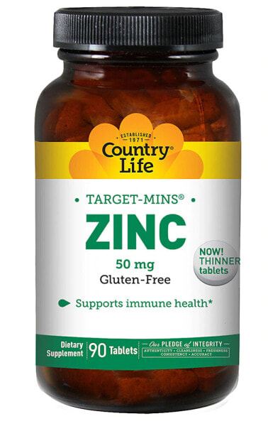Country Life Zinc Target-Mins  Цинк 50 мг 90 таблеток