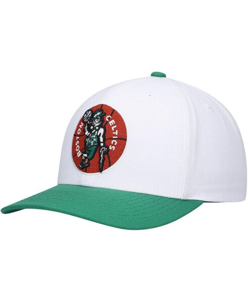 Men's White, Green Boston Celtics Hardwood Classics Core 2-Tone 2.0 Pro Snapback Hat
