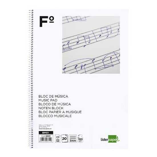 LIDERPAPEL Pentagram music pad 3 mm folio 20 sheets 100g/m2