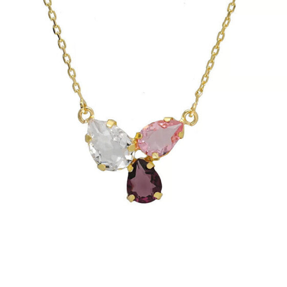 Glittering Gold Plated Glory Crystal Necklace A4899-26DG