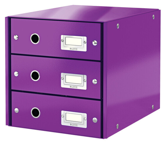 Esselte Leitz 60480062 - Hardboard - Polypropylene (PP) - Purple - A4 - 3 drawer(s) - Envelope - Flat file - Folder - Letter - Note - Paper - Sheet protector - 286 mm
