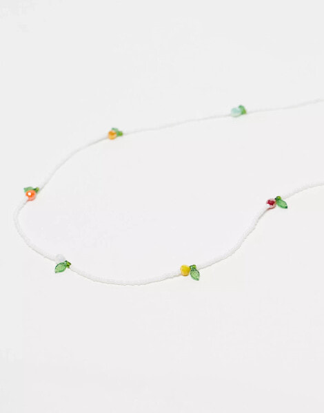 ASOS DESIGN sunglasses chain with faux pearl and beaded fruit design