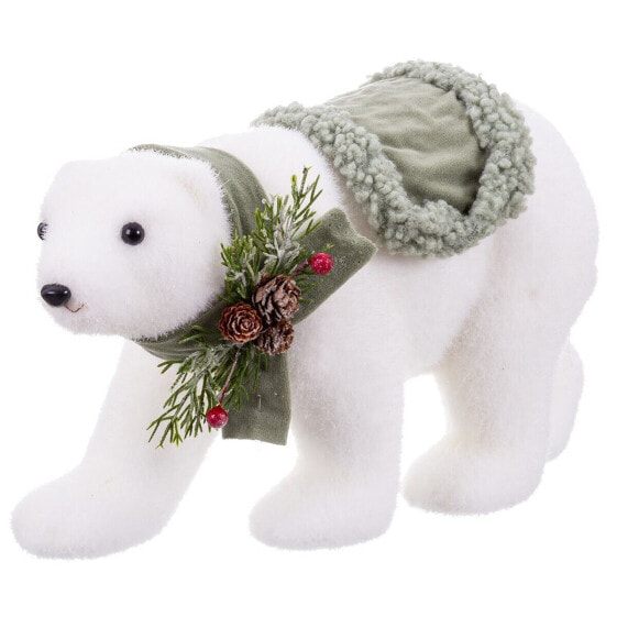 Новогоднее украшение Белый Разноцветный Пластик Polyfoam Ткань Медведь 16 x 35 x 21 cm