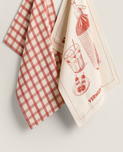 Pack of snack print cotton tea towels (pack of 2)