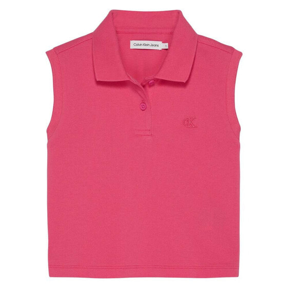 CALVIN KLEIN JEANS Monogram Polo sleeveless T-shirt