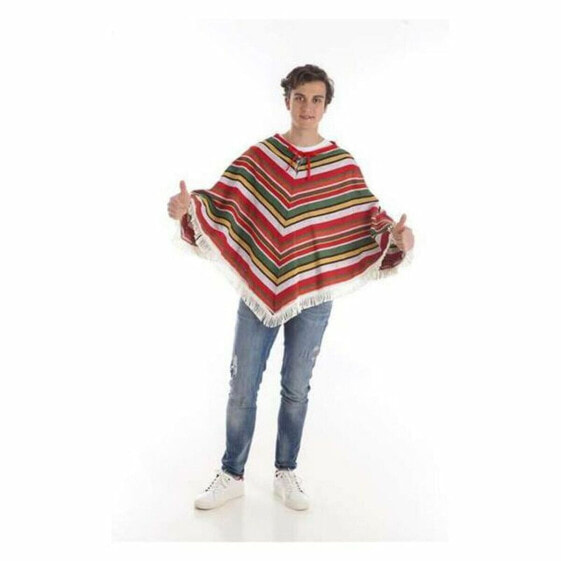 Costume for Adults Rojo/Blanco Poncho Mexican Man L