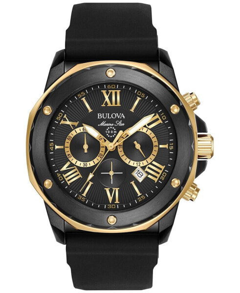 Часы Bulova Marine Star Chronograph Black Silicone 98B278