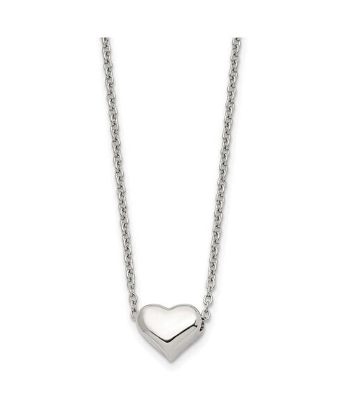 Chisel heart 16.5 inch Cable Chain Necklace