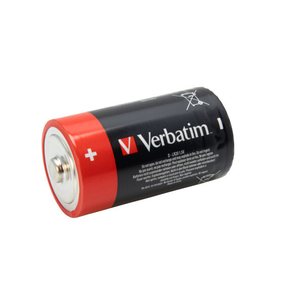 Verbatim D Alkaline Batteries - Single-use battery - Alkaline - 1.5 V - 2 pc(s) - Multicolour - 34.2 mm