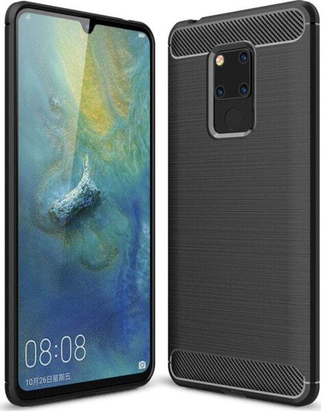 Hurtel Carbon Case elastyczne etui pokrowiec Huawei Mate 20 czarny uniwersalny