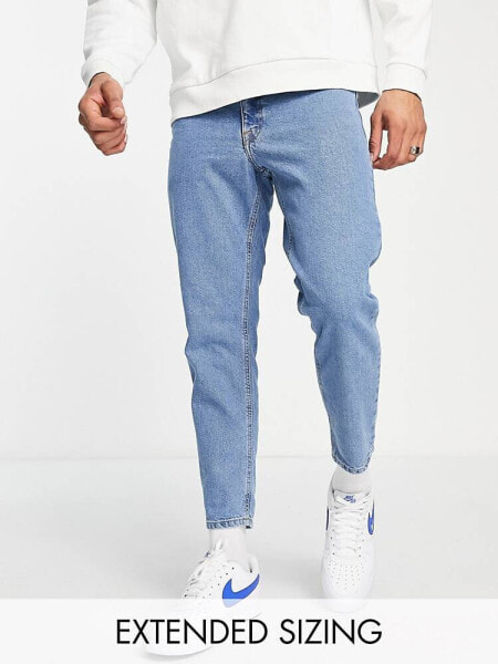 ASOS DESIGN classic rigid jeans in tinted light wash blue 