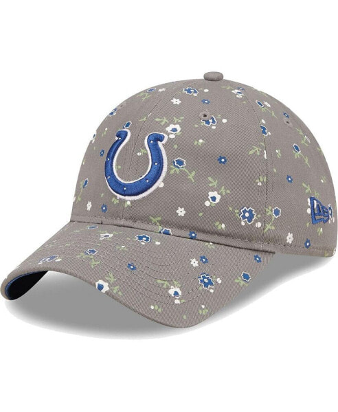 Women's Graphite Indianapolis Colts Floral 9TWENTY Adjustable Hat