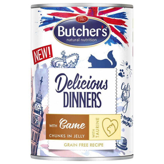 BUTCHER´S Delicious Dinners Chunks Of Venison In Jelly 400g Wet Cat Food