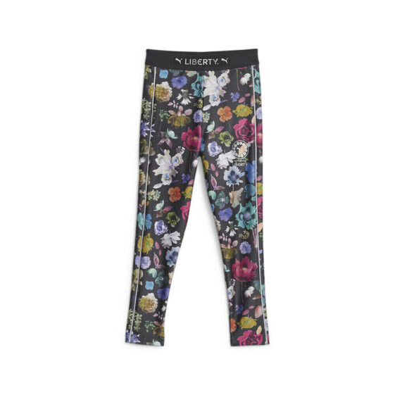 Puma X Liberty Floral Leggings Youth Girls Black Athletic Casual 62223701