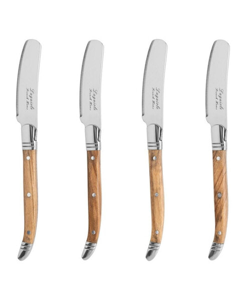 Connoisseur Set of 4 Spreaders with Olive Wood Handles