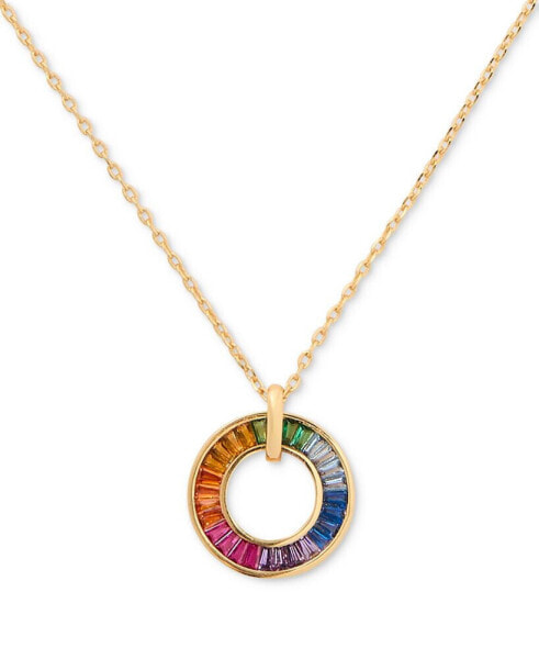 Gold-Tone Rainbow Joy Pendant Necklace, 16" + 3" extender