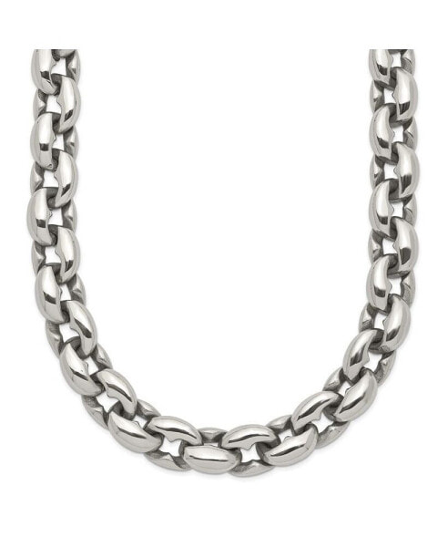 Chisel stainless Steel Polished 24 inch Oval Link Necklace