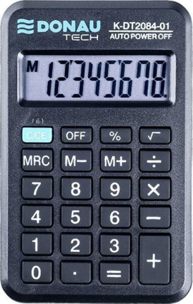 Калькулятор карманный Donau TECH, 8-значный дисплей, размеры 97x60x11 мм, черный