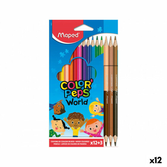 Цветные карандаши Maped Color Peps World Разноцветный (12 штук)