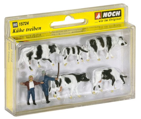 NOCH Drover and Cows - HO (1:87) - Black - White