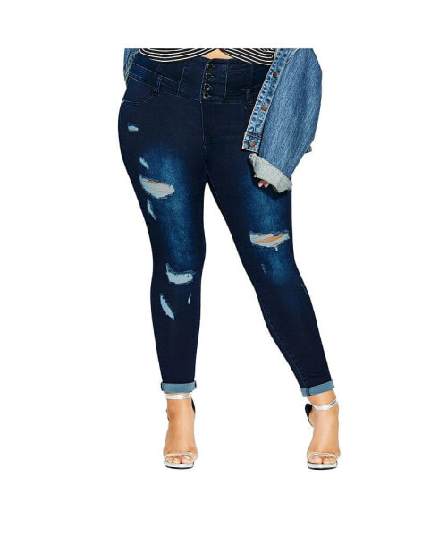 Women's Asha Rip Corset Skinny Jean