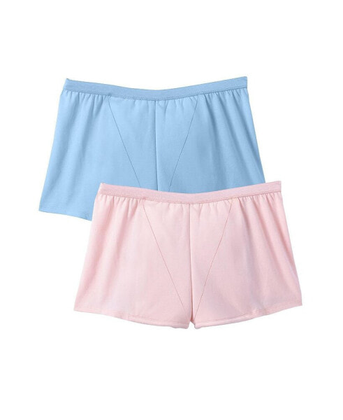 Plus Size Cotton Incontinence Boy Short 2-Pack