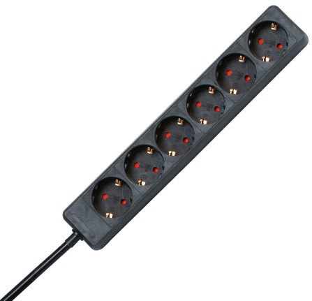 Heinrich Kopp Kopp 120615007, 6 AC outlet(s), Indoor, Type F, Black,Red, 16 A, 250 V