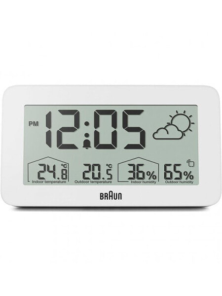 Braun BC13WP-DCF digital radio alarm clock w. weather station